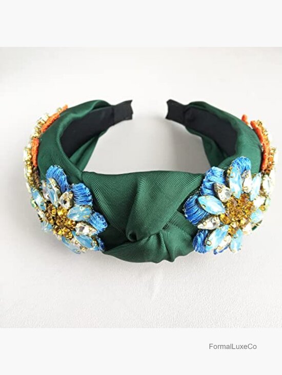Baroque Rhinestone Crystal Satin Headband Embroidered Hair Accessory main image 4